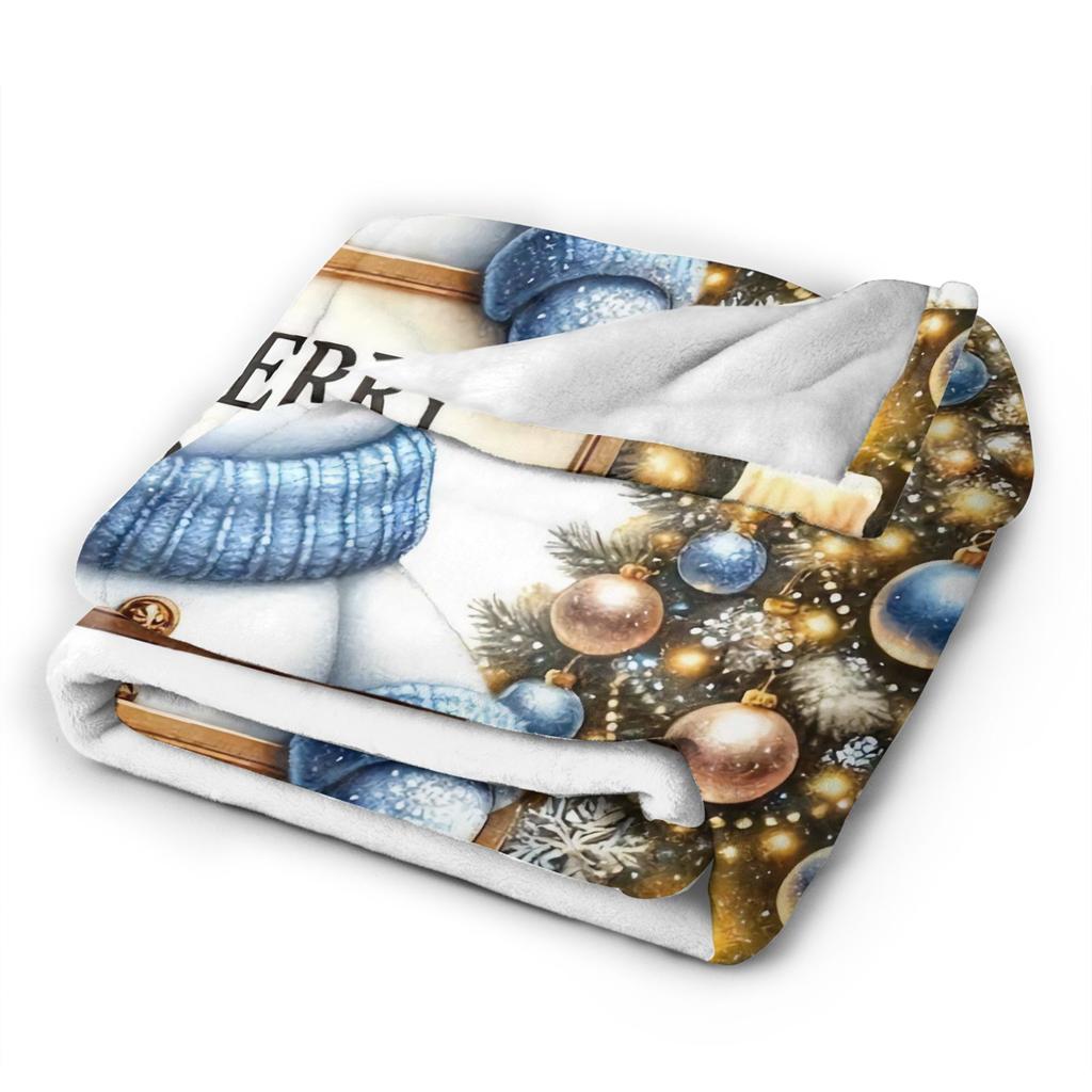Christmas Snowman Plush Blanket Children Flannel Throw Blanket For Home Decor Warm Custom Quality Bedspread Gift