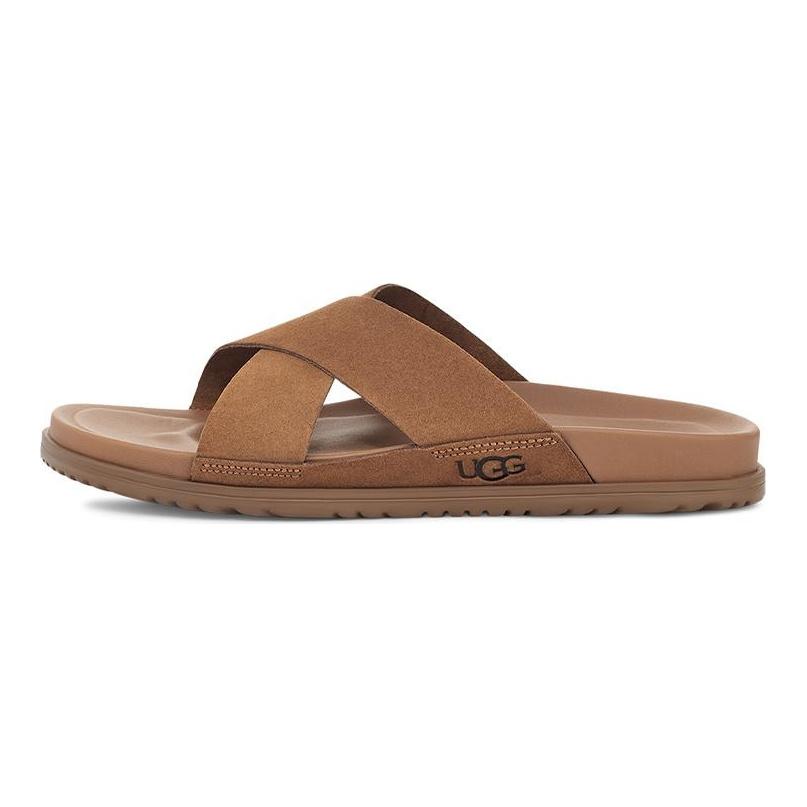 UGG Мужские тапочки Wainscott из спилка коровьей кожи, цвет каштановый 1124902-CHE