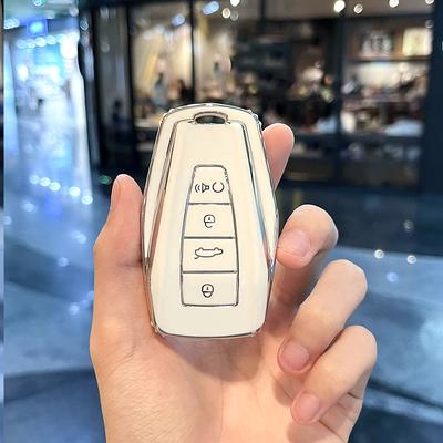 Серебристый край TPU Бесключевой Защитный Авто Чехол Держатель Брелока для Geely Emgrand Global Hawk GX7 Coolray 2024 X6 Чехол для Автомобильного Брелока