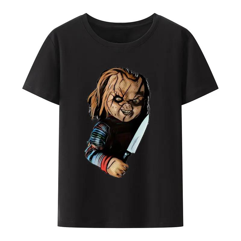 Child's Play Chuck Women's Top T-shirt Doll Murder Vintage T-shirt Harajuku Round Neck T-shirt Pure Unique Top
