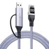 Кабели-конвертеры USB C в RJ45 Plug and Play Поддерживают гигабитные скорости Ethernet Конструкция из ПВХ в оплетке Для совместимости с несколькими устройствами