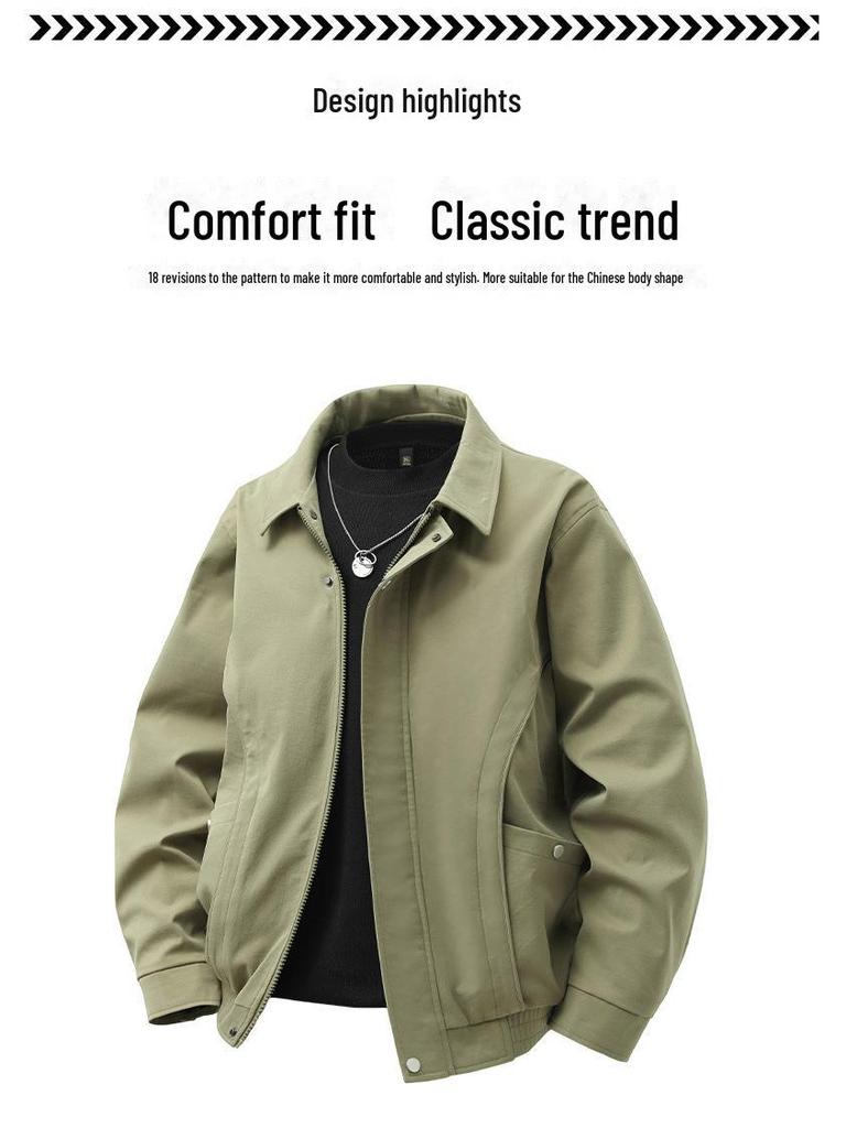 Мужская модная американская повседневная куртка с лацканами - весенняя рабочая одежда для пилотов, доступны большие размеры