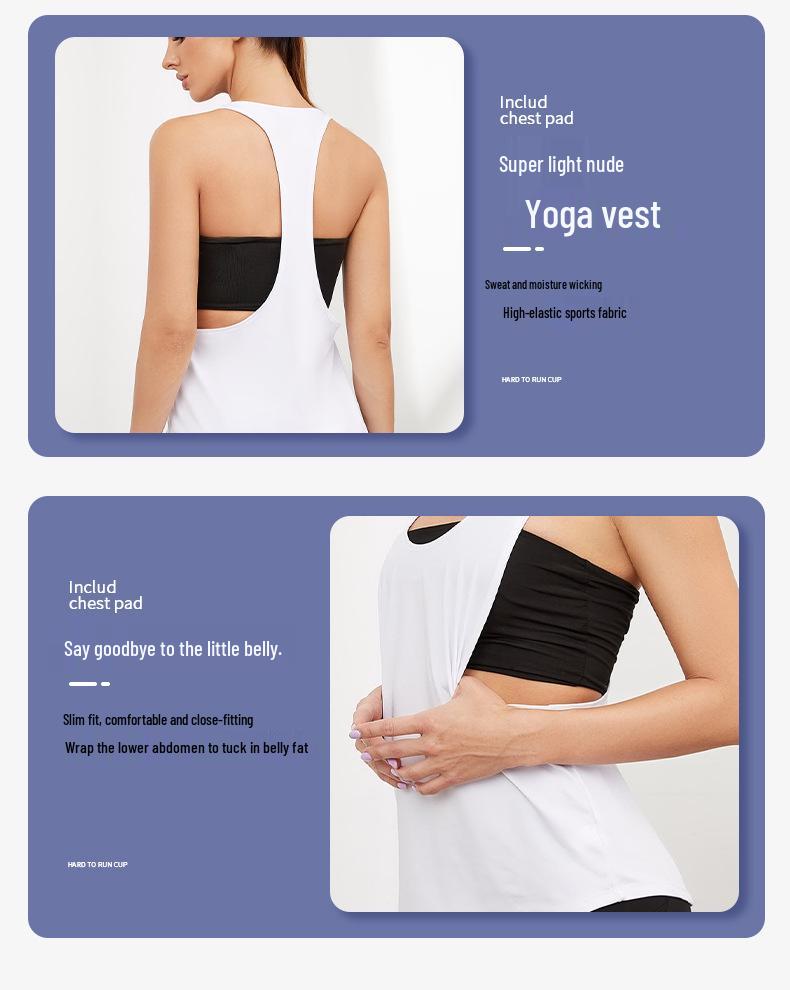 Большого размера быстросохнущая майка без рукавов для йоги и бега