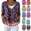 Women's Fashion Long Sleeve Christmas Snowman Snowflake Print Jacket Cardigan