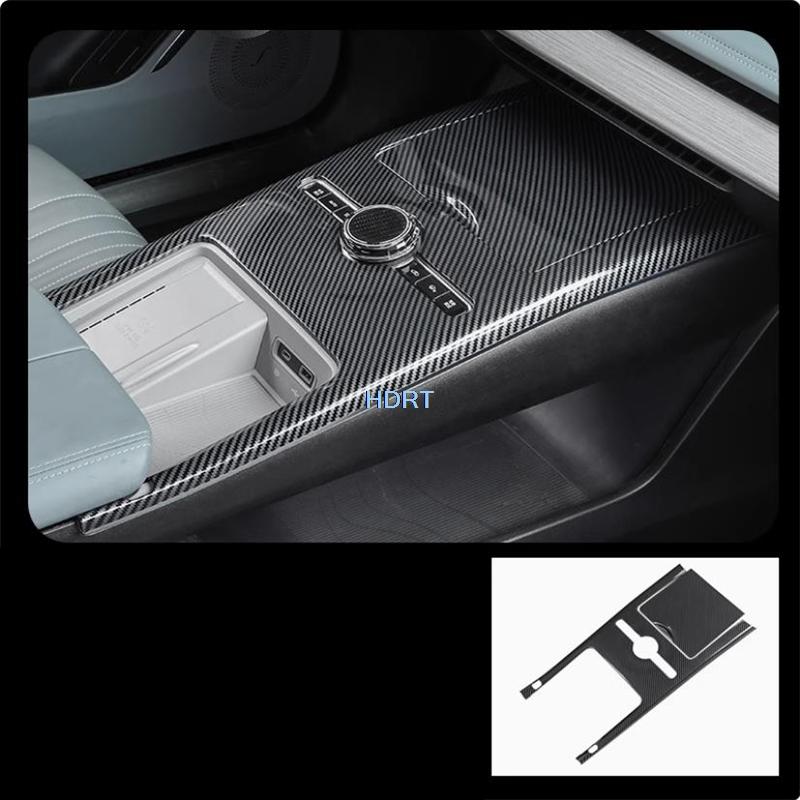Для Geely Galaxy E8 2024 + Автостайлинг Накладка-стикер из углеродного волокна на панель управления окнами, рычагом переключения передач, задний воздуховод салона