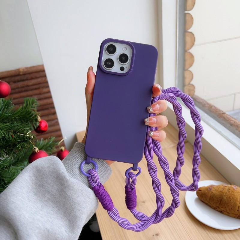 Ударопрочный чехол-подвеска 'Конфета' для iPhone 17 Pro Max 14 12 11 13 15 16 Plus Air, с ремешком-шнурком через шею, мягкая TPU крышка