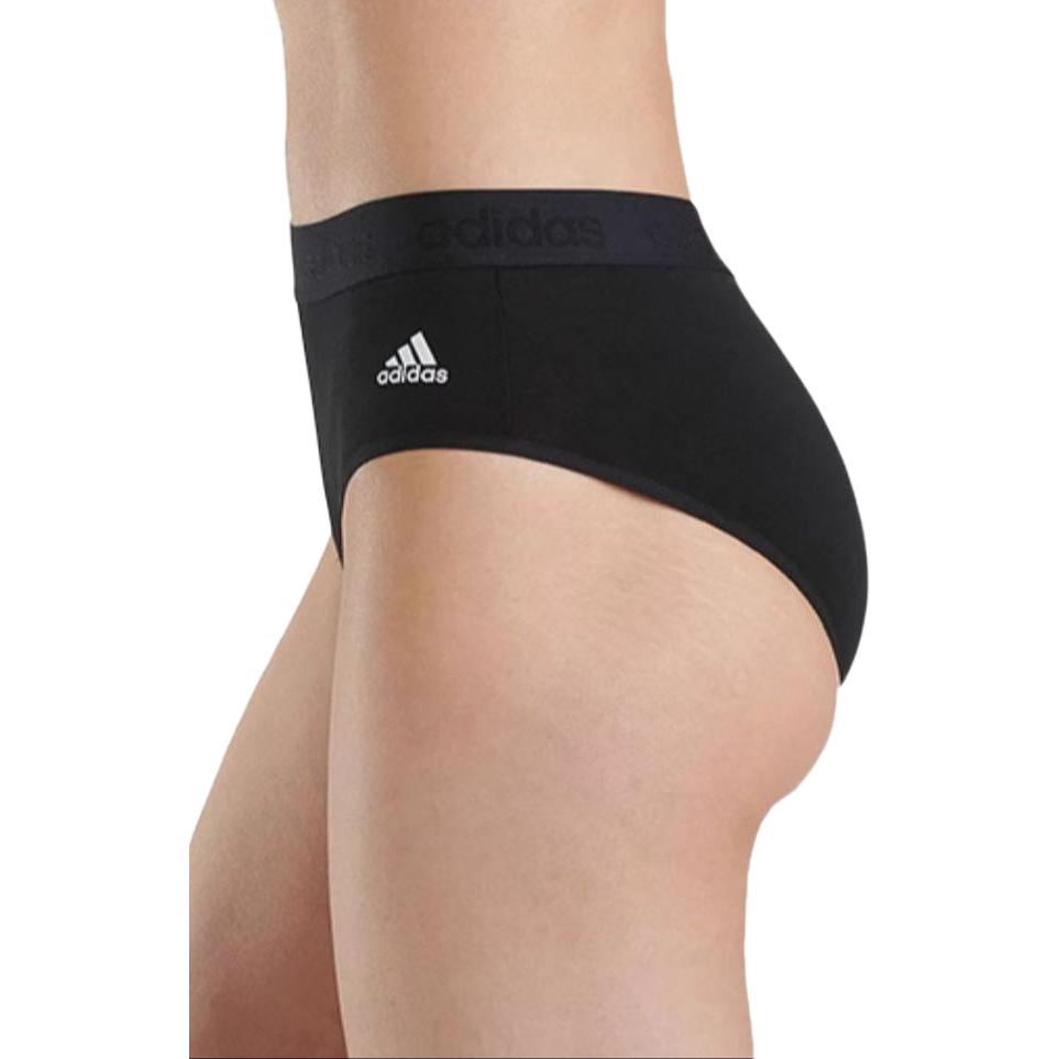 Adidas Solid Color Brand Logo Breathable Antibacterial High Waist Underwear Women Underwear Black 4A1P00-908