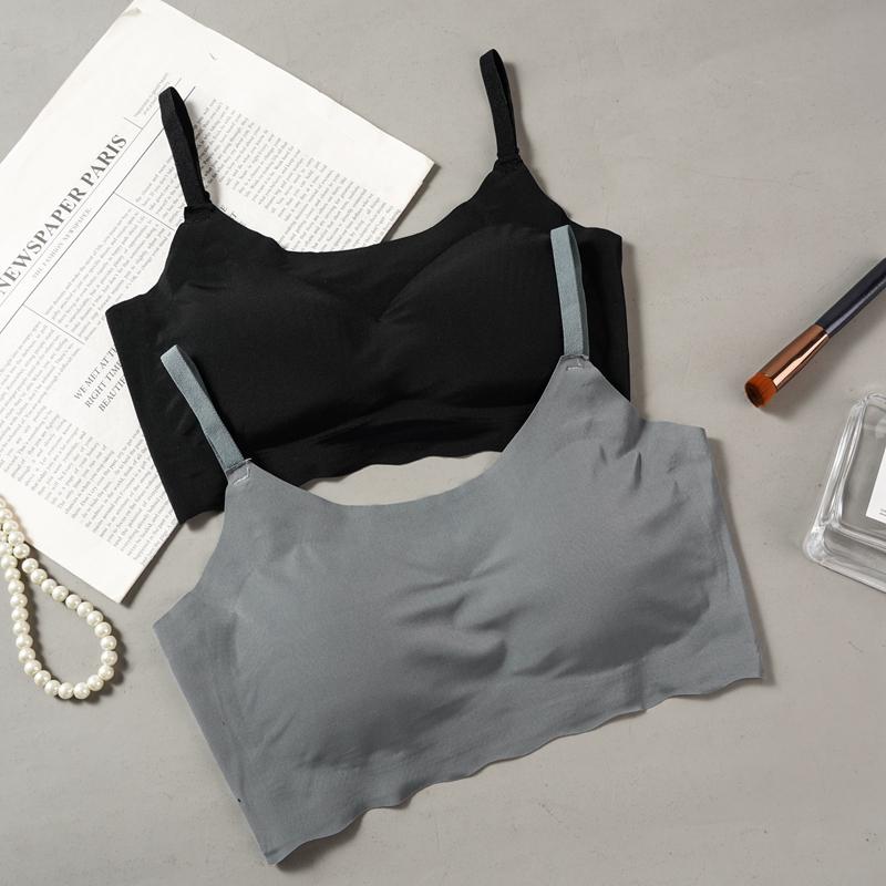 Summer Women Push Up Ice Silk Seamless Bra Padded Underwear Thin Bras Lingerie Bralette