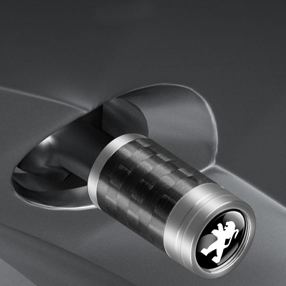 4Pcs Metal Carbon Fiber Car Wheel Valve Stem Dust Cap For Peugeot 206 207 5008 407 408 508 106 107 N208 306 307 308 108 2008 3008