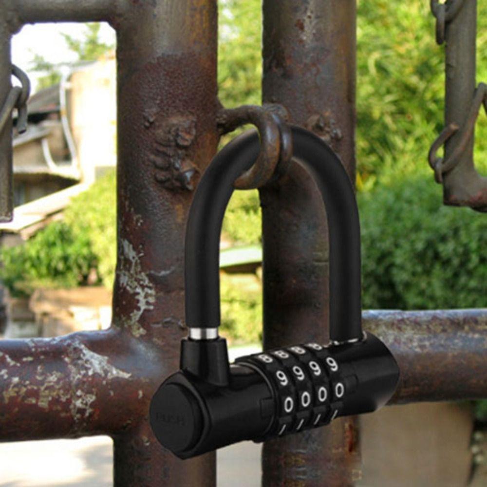 Anti Theft Password Padlock Security Bicycle Lock Portable U-shaped Password Lock File Cabinet