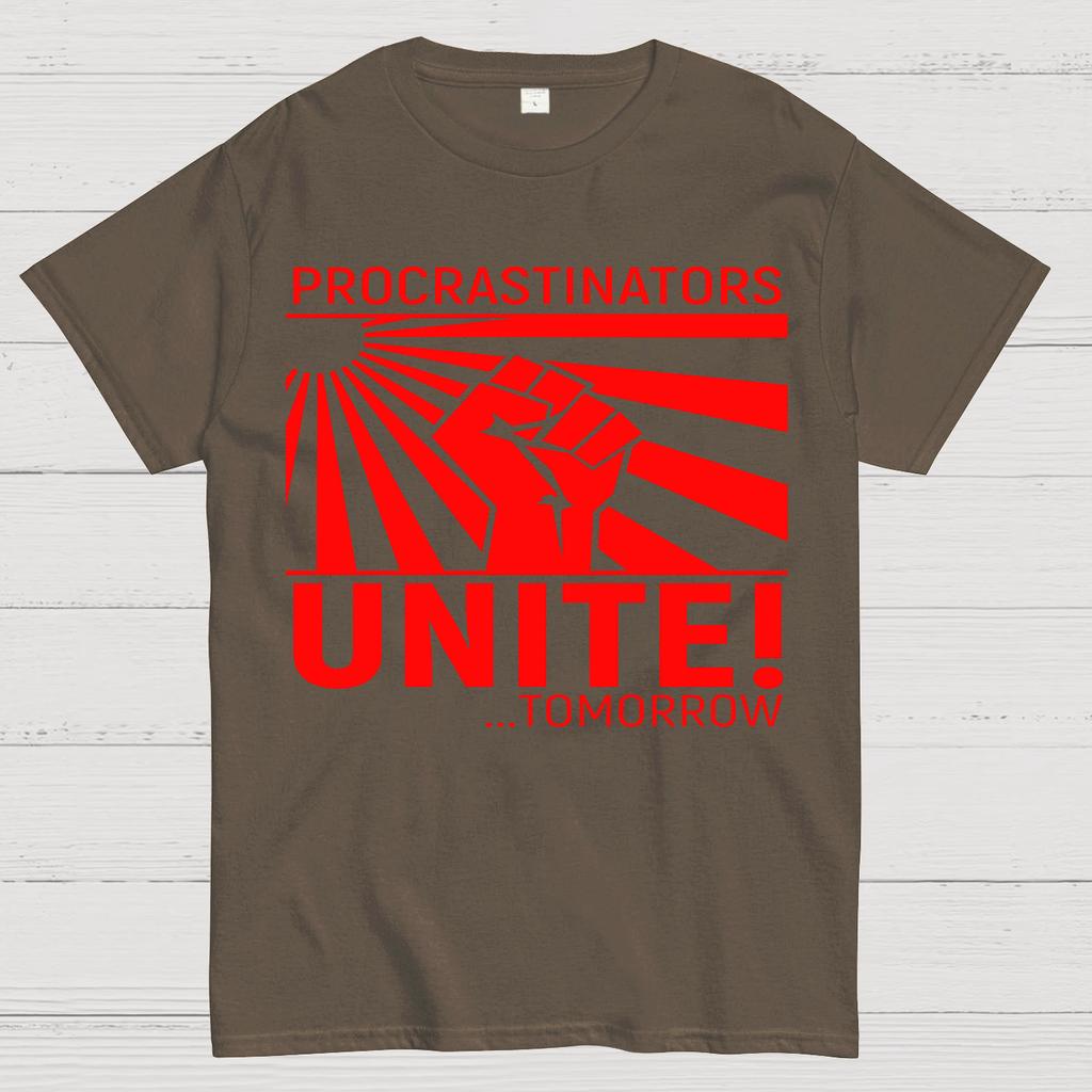 Procrastinators Unite Wall Unisex 100% Cotton Summer Casual Cool Loose T-Shirt