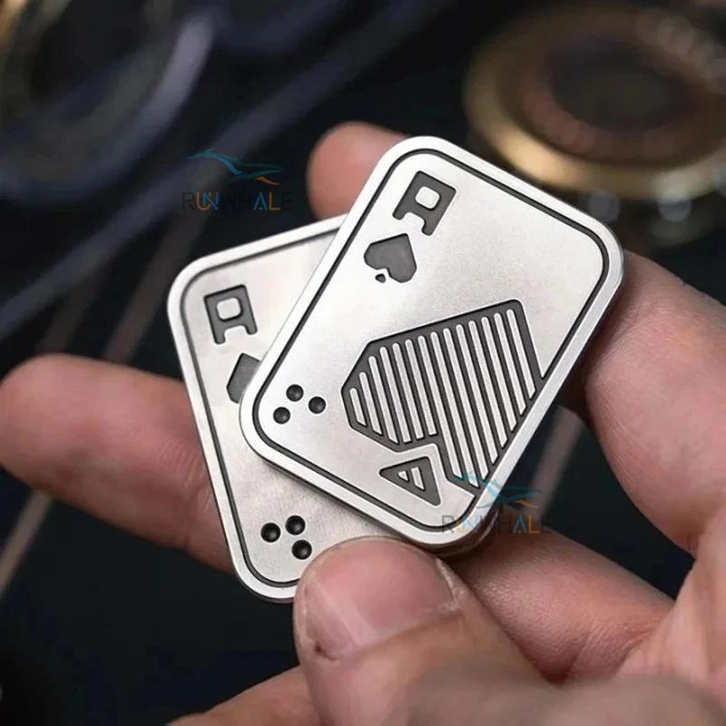 EDC Push Slider Metal Fidget Антистрессовые игрушки для взрослых Finger Spinner Poker Relief Anxiness Toy Портативные игры Pop Magnetic Slider
