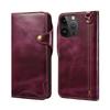 Чехол-книжка Denior для iPhone 17 из натуральной кожи с слотом для карт и защитой от падений
