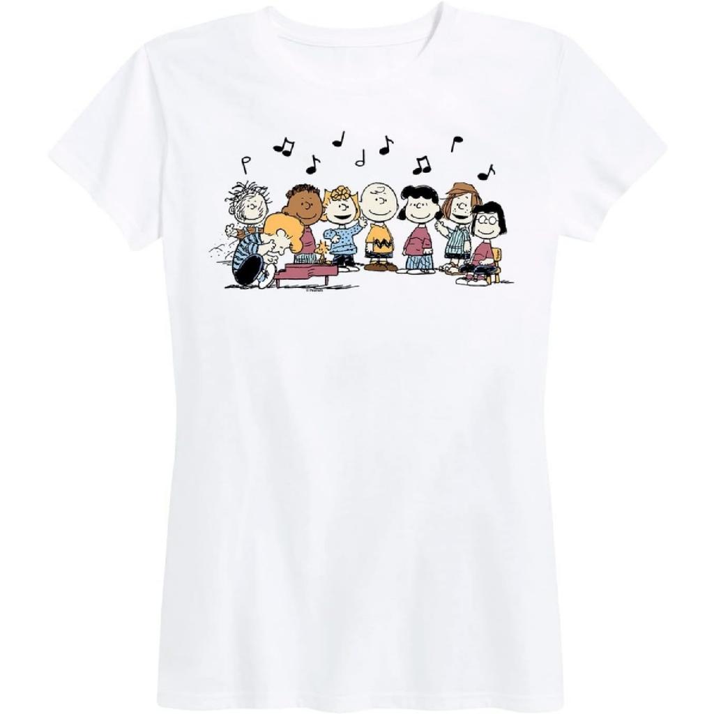 ГИБРИДНАЯ ОДЕЖДА - Музыкальная группа Peanuts - Женская футболка с коротким рукавом и графическим принтом