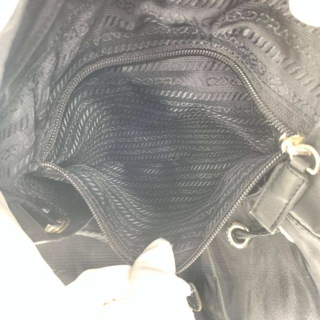 PRADA Rucksuck Backpack Daypack Tessuto Nylon Leather Silver Hardware Black Women's Triangle Logo Plate