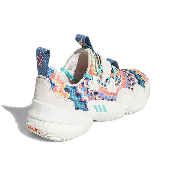 adidas Кроссовки Trae Young 1 Tie-Dye Unisex, разноцветные, мелово-белые, мятно-лиловые GY0295