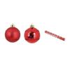 Boules Décorées - Set De 8 - Rouge - Diamètre 6 Cm - Mat Et Brillant