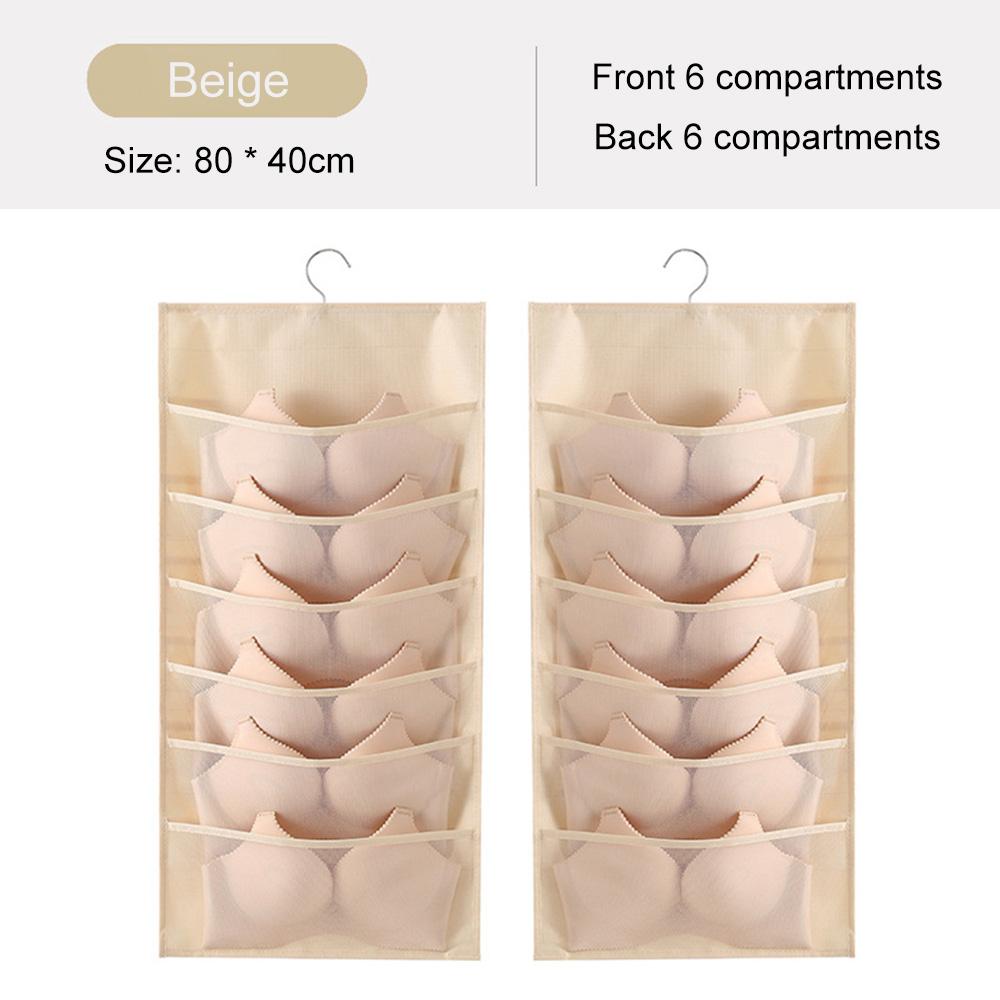 Двусторонняя подвесная сумка, складная сумка для хранения одежды, прозрачные носки, бюстгальтер, вешалка для нижнего белья, сумки-органайзеры для гардероба