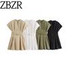 Zbzr Autumn New Women Clothes Western Style Fashion Simple and Versatile With Belt Short Dress 8761298