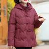 Middle Age Women Winter Coats Hooded Elegant Plus Size Lady Jackets Thick Warm Short Parkas Outerwears