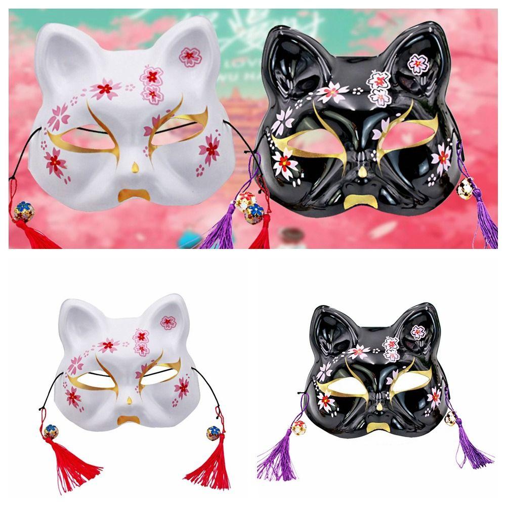 Раскрашенная вручную маска для косплея в виде цветка сакуры, забавный аксессуар для костюма, праздничные принадлежности