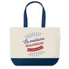 Sac Shopping - PLANETEE - Sac «Masseuse Meilleure Du Monde» - Fond Bleu - Coton 40×45 Cm - Grand Format