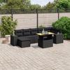 VidaXL Garden Lounge Set with Cushions 8 Pcs, Patio Sofas, Patio Furniture Set, Outdoor Furniture, Black 3272742