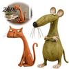 Прочная Смола Домашнее Искусство Причудливая Винтажная Фигурка Мыши и Кошки, Скульптуры Животных, Уникальные Подарки для Любителей Причудливый Декор Стола Полка, Камин,
