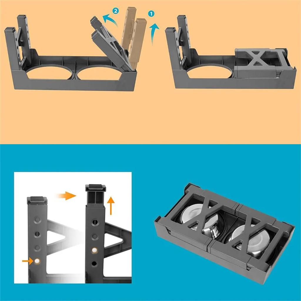 Подъемная миска для собак из нержавеющей стали, приподнятая двойная миска, регулируемая кормушка, плавающая миска для домашних животных, миска для медленного питания, миска для еды