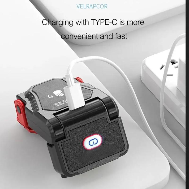 Мини светодиодный налобный фонарь с клипсой, сенсорный, USB-перезаряжаемый, водонепроницаемый, регулируемый на 90°, для кемпинга, рыбалки, охоты, бега