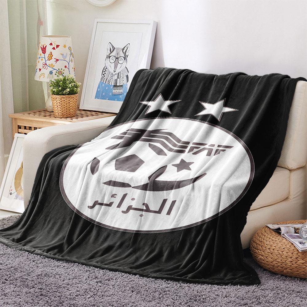 Algeria football Printed Flannel Blanket, soft throw for bedroom sofa, washable,soccer fan merchandise, great gift.