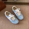 Cowhide Version~ Blue Dexun Shoes Retro Round Head Lace-up Forrest Gump Shoes Versatile Casual Sports Shoes Flat Running Shoes