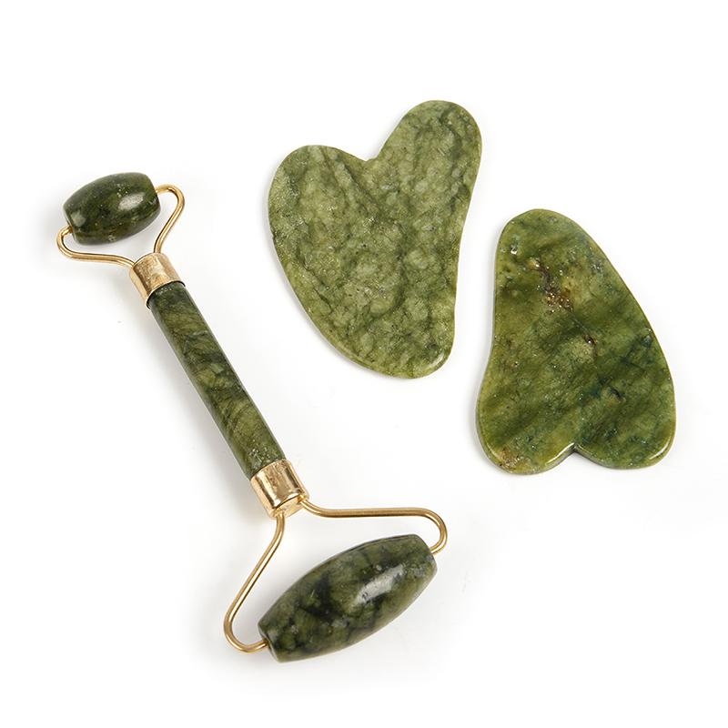 Нефритовый роликовый скребок Гуа Ша для подтяжки лица, для похудения, против старения, против морщин, массажные инструменты