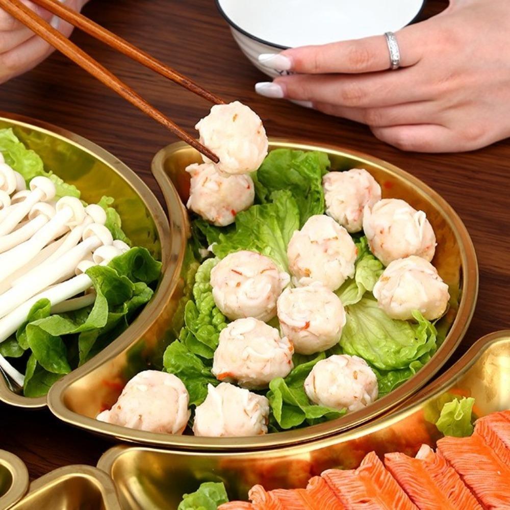 Mutifunctional Half-Moon Metal Trays Funny Child Plate Dinnerware Vegetable Plate Family Reunion