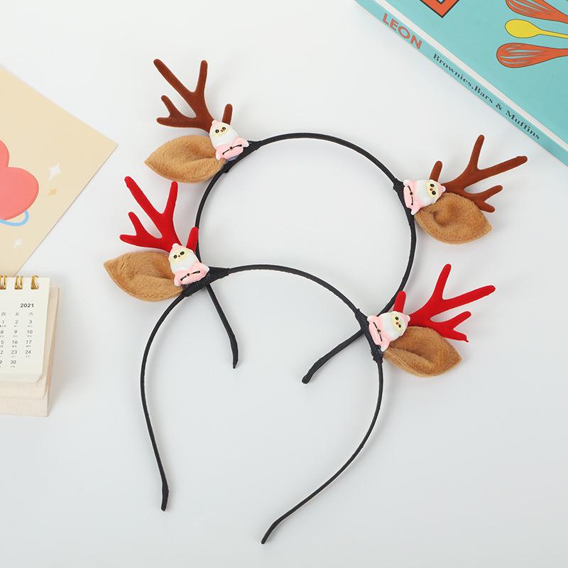 Cartoon Christmas Gnome Antler Hairband for Women