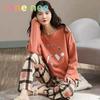 18 цветов, новая зимняя пижама, женская, корейская версия, с длинными рукавами, костюм для домашней одежды, свободная, большого размера, костюм из двух частей, можно носить на улице