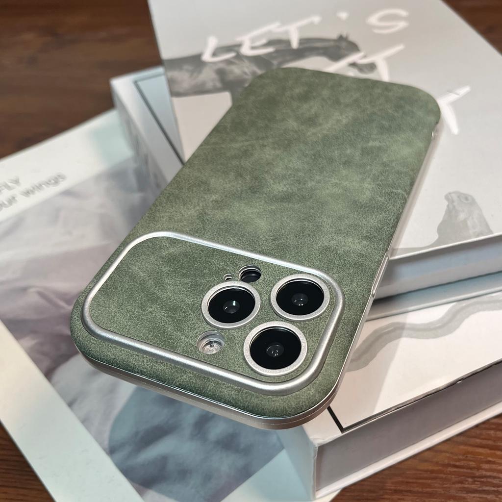 Matte Suede Leather Phone Case For iPhone 16 15 14 13 12 11 Pro Max Plus Lambskin Camera Protection Shockproof Bumper Soft Cover
