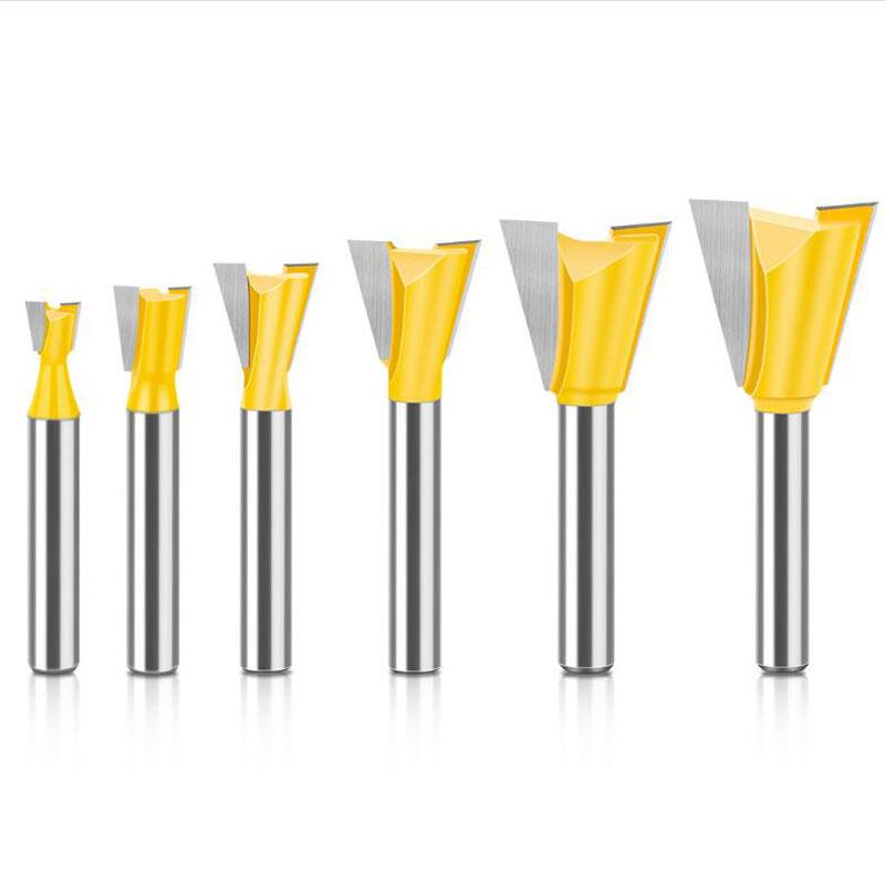 6 шт. 6 мм 1/4-дюймовый хвостовик фрезы для соединения ласточкин хвост набор 14 градусов деревообрабатывающий гравировальный резец фреза для дерева