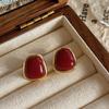 Винтажные красные серьги-клипсы женские эмалированные серьги-гвоздики легкие роскошные аксессуары для ушей серьги ювелирные изделия