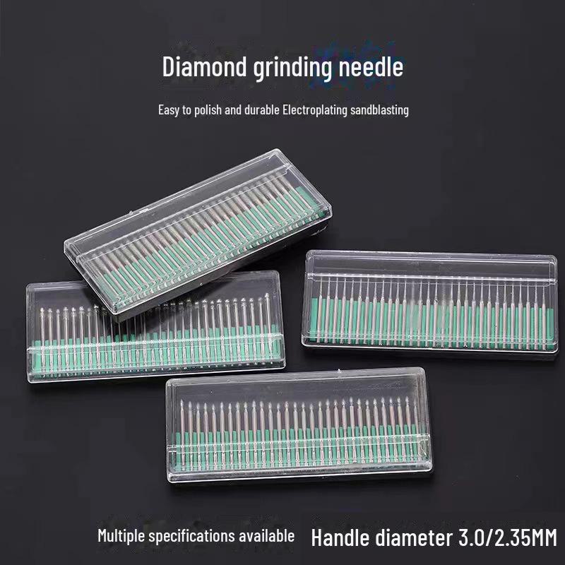 Набор из 30 алмазных шлифовальных и полировальных головок, электрические шлифовальные головки для ногтей 2,35 мм
