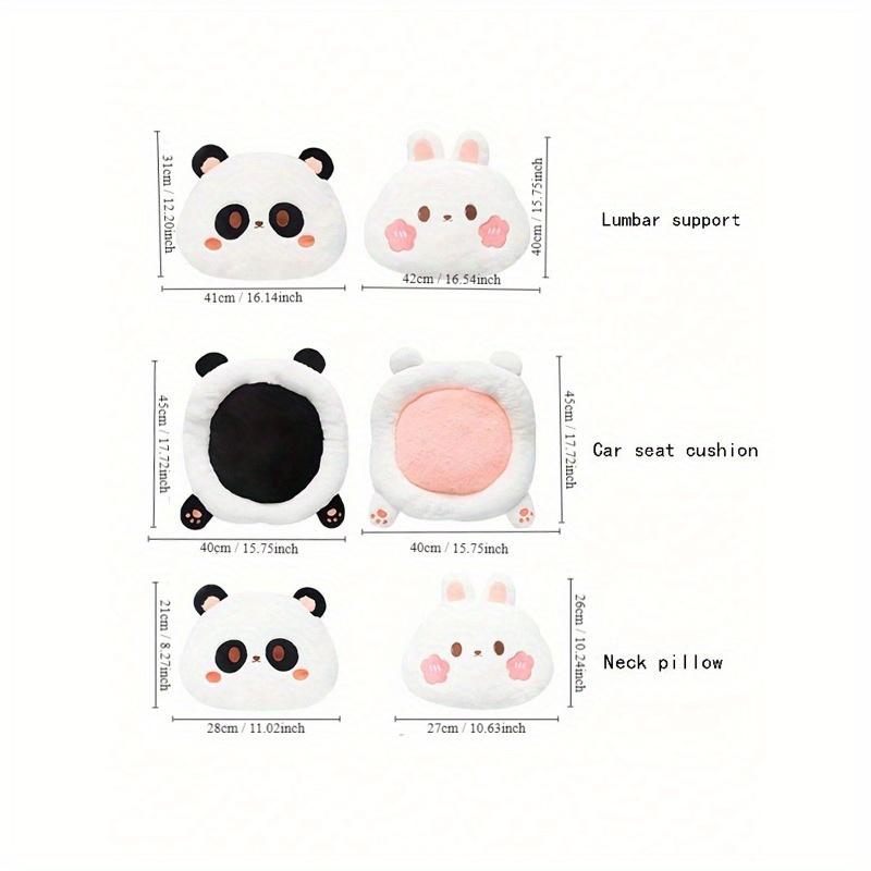 Cozy Up Your Car with 1pc Cute Ladies' Winter Car Seat Cushion Plush, Heated, Neck Pillow and Lumbar Support Keeping You Warm During Winter Drives