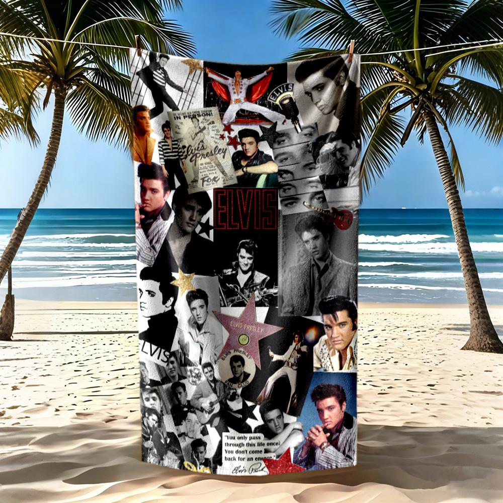 Elvis Beach Towel Super Soft Absorbent Comfortable Lightweight