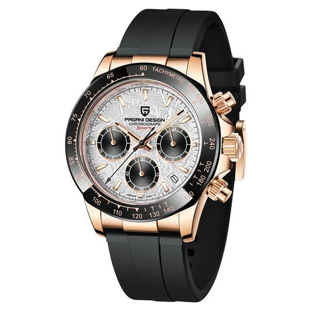 Pagani Design SEIKO Кварцевые Daytona с Керамикой Классические из Нержавеющей Стали Сапфировые PAGANI DESIGN Мужские Часы, Японский Механизм, Хронограф, Корпус,