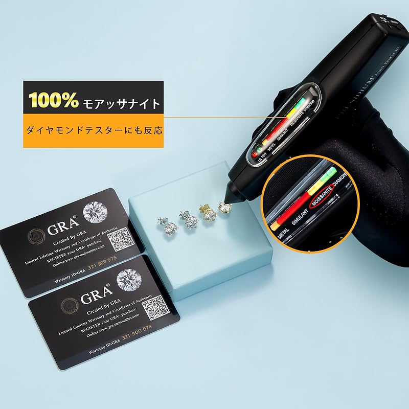 [KRKC]Earrings Moissanite 4 Claws Pair Total 1.2ct Ladies' Earrings/men's Earrings Silver 925 Compatible with Metal Allergies One Earring Diamond