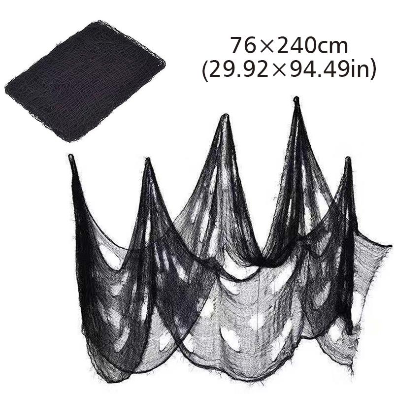 Halloween Gauze Ornaments Wall Hanging Black Polyester Home Garden Holiday Supplies