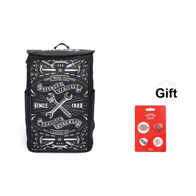 Dickies Water-Resistant Lightweight Large Capacity Graffiti Print Student Polyester Travel Backpack Men Backpack Black DK009679BLK1