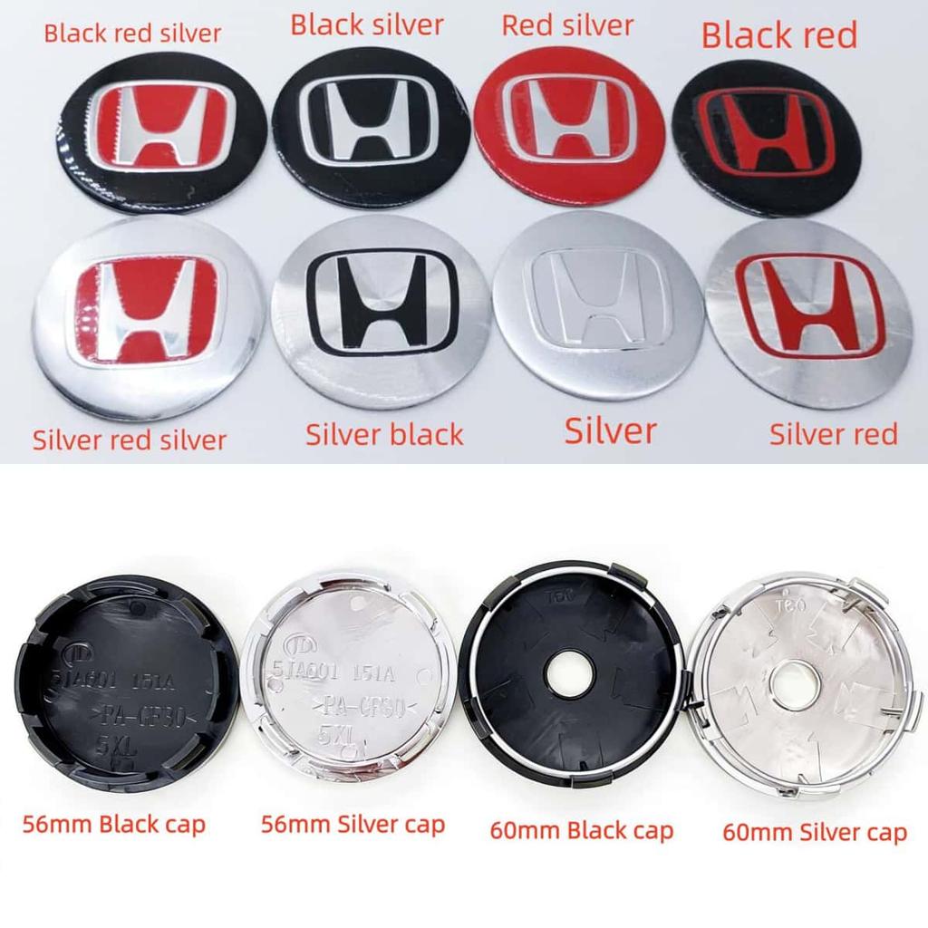 rlbn5 4pcs 56mm 60mm Wheel Center Hub Caps Cover Replacement For H Honda Mugen Pilot TypeR TypeS Insight CarStyling