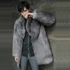 Men's Fur Coat Imitation Fox Fur Coat Medium Length Men's Lamb Fur Top Winter Warmth Casual Large Size