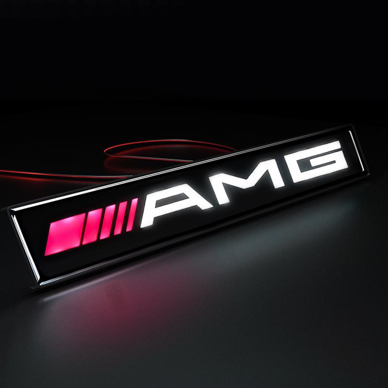 Car Decorative Light LED Front Hood Grille Emblem Badge Decor For Mercedes Benz AMG A B C E S CLA GLA GLB GLC GLS W205 W204 W177