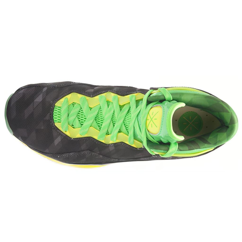 Li Ning WOW 3 Амортизирующие, износостойкие кроссовки для баскетбола средней высоты Мужские Черный Зеленый Желтый ABAJ013-20